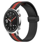 For Amazfit GTR 4 22mm Folding Magnetic Clasp Silicone Watch Band(Black+Red) - 1