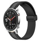 For Amazfit GTR 4 22mm Folding Magnetic Clasp Silicone Watch Band(Black+Grey) - 1