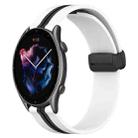 For Amazfit GTR 3 Pro 22mm Folding Magnetic Clasp Silicone Watch Band(White+Black) - 1