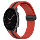 For Amazfit GTR 2e 22mm Folding Magnetic Clasp Silicone Watch Band(Red+Black) - 1