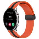 For Amazfit GTR 2 22mm Folding Magnetic Clasp Silicone Watch Band(Orange+Black) - 1