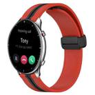 For Amazfit GTR 2 22mm Folding Magnetic Clasp Silicone Watch Band(Red+Black) - 1