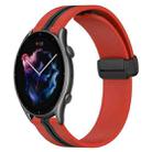 For Amazfit 3 22mm Folding Magnetic Clasp Silicone Watch Band(Red+Black) - 1
