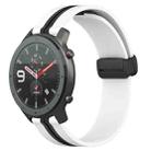 For Amazfit GTR 47mm 22mm Folding Magnetic Clasp Silicone Watch Band(White+Black) - 1