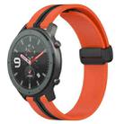For Amazfit GTR 47mm 22mm Folding Magnetic Clasp Silicone Watch Band(Orange+Black) - 1