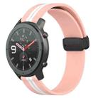 For Amazfit GTR 47mm 22mm Folding Magnetic Clasp Silicone Watch Band(Pink+White) - 1