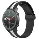For Amazfit GTR 47mm 22mm Folding Magnetic Clasp Silicone Watch Band(Black+White) - 1