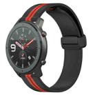 For Amazfit GTR 47mm 22mm Folding Magnetic Clasp Silicone Watch Band(Black+Red) - 1