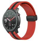 For Amazfit GTR 47mm 22mm Folding Magnetic Clasp Silicone Watch Band(Red+Black) - 1