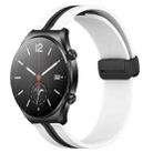 For Xiaomi MI Watch S1 22mm Folding Magnetic Clasp Silicone Watch Band(White+Black) - 1