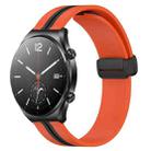 For Xiaomi MI Watch S1 22mm Folding Magnetic Clasp Silicone Watch Band(Orange+Black) - 1