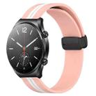 For Xiaomi MI Watch S1 22mm Folding Magnetic Clasp Silicone Watch Band(Pink+White) - 1