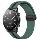 For Xiaomi MI Watch S1 22mm Folding Magnetic Clasp Silicone Watch Band(Olive Green + Black) - 1