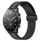 For Xiaomi MI Watch S1 22mm Folding Magnetic Clasp Silicone Watch Band(Black+Grey) - 1