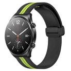 For Xiaomi MI Watch S1 22mm Folding Magnetic Clasp Silicone Watch Band(Black+Lime Green) - 1