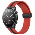For Xiaomi MI Watch S1 22mm Folding Magnetic Clasp Silicone Watch Band(Red+Black) - 1