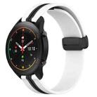 For Xiaomi MI Watch S1 Pro 22mm Folding Magnetic Clasp Silicone Watch Band(White+Black) - 1