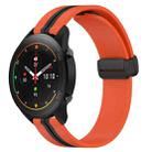 For Xiaomi MI Watch S1 Pro 22mm Folding Magnetic Clasp Silicone Watch Band(Orange+Black) - 1