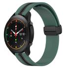 For Xiaomi MI Watch S1 Pro 22mm Folding Magnetic Clasp Silicone Watch Band(Olive Green + Black) - 1