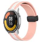 For Xiaomi MI Watch Color 2 22mm Folding Magnetic Clasp Silicone Watch Band(Pink+White) - 1