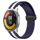 For Xiaomi MI Watch Color 2 22mm Folding Magnetic Clasp Silicone Watch Band(Midnight Blue + White) - 1