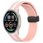 For Xiaomi MI Watch Sport 22mm Folding Magnetic Clasp Silicone Watch Band(Pink+White) - 1