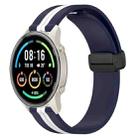 For Xiaomi MI Watch Sport 22mm Folding Magnetic Clasp Silicone Watch Band(Midnight Blue + White) - 1