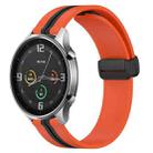 For Xiaomi MI Watch Color 22mm Folding Magnetic Clasp Silicone Watch Band(Orange+Black) - 1