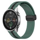 For Xiaomi MI Watch Color 22mm Folding Magnetic Clasp Silicone Watch Band(Olive Green + Black) - 1