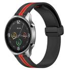 For Xiaomi MI Watch Color 22mm Folding Magnetic Clasp Silicone Watch Band(Black+Red) - 1