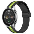 For Xiaomi MI Watch Color 22mm Folding Magnetic Clasp Silicone Watch Band(Black+Lime Green) - 1