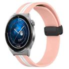 For Huawei Watch GT3 Pro 46mm 22mm Folding Magnetic Clasp Silicone Watch Band(Pink+White) - 1
