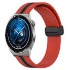 For Huawei Watch GT3 Pro 46mm 22mm Folding Magnetic Clasp Silicone Watch Band(Red+Black) - 1