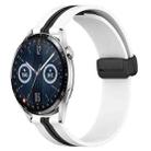 For Huawei Watch GT3 46mm 22mm Folding Magnetic Clasp Silicone Watch Band(White+Black) - 1