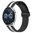 For Huawei Watch GT3 46mm 22mm Folding Magnetic Clasp Silicone Watch Band(Black+White) - 1