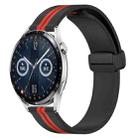 For Huawei Watch GT3 46mm 22mm Folding Magnetic Clasp Silicone Watch Band(Black+Red) - 1