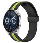 For Huawei Watch GT3 46mm 22mm Folding Magnetic Clasp Silicone Watch Band(Black+Lime Green) - 1