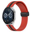 For Huawei Watch GT3 46mm 22mm Folding Magnetic Clasp Silicone Watch Band(Red+Black) - 1