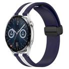 For Huawei Watch GT3 46mm 22mm Folding Magnetic Clasp Silicone Watch Band(Midnight Blue + White) - 1