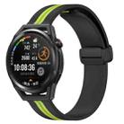 For Huawei Watch GT Runner 22mm Folding Magnetic Clasp Silicone Watch Band(Black+Lime Green) - 1