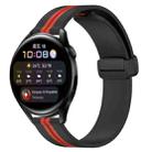 For Huawei Watch 3 22mm Folding Magnetic Clasp Silicone Watch Band(Black+Red) - 1