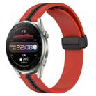 For Huawei Watch 3 Pro 22mm Folding Magnetic Clasp Silicone Watch Band(Red+Black) - 1