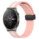 For Huawei GT2 Pro 22mm Folding Magnetic Clasp Silicone Watch Band(Pink+White) - 1