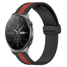 For Huawei GT2 Pro 22mm Folding Magnetic Clasp Silicone Watch Band(Black+Red) - 1