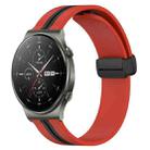 For Huawei GT2 Pro 22mm Folding Magnetic Clasp Silicone Watch Band(Red+Black) - 1