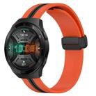 For Huawei Watch GT 2E 22mm Folding Magnetic Clasp Silicone Watch Band(Orange+Black) - 1