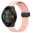 For Huawei Watch GT 2E 22mm Folding Magnetic Clasp Silicone Watch Band(Pink+White) - 1