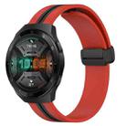 For Huawei Watch GT 2E 22mm Folding Magnetic Clasp Silicone Watch Band(Red+Black) - 1