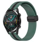 For Huawei GT2 46mm 22mm Folding Magnetic Clasp Silicone Watch Band(Olive Green + Black) - 1