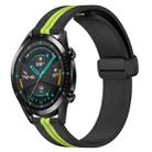For Huawei GT2 46mm 22mm Folding Magnetic Clasp Silicone Watch Band(Black+Lime Green) - 1